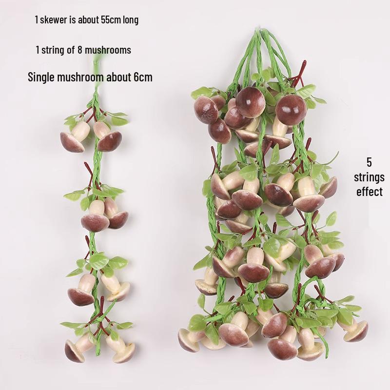 Artificial Vegetable & Fruit Skewer Wall Hanging - Chili & Corn Decor