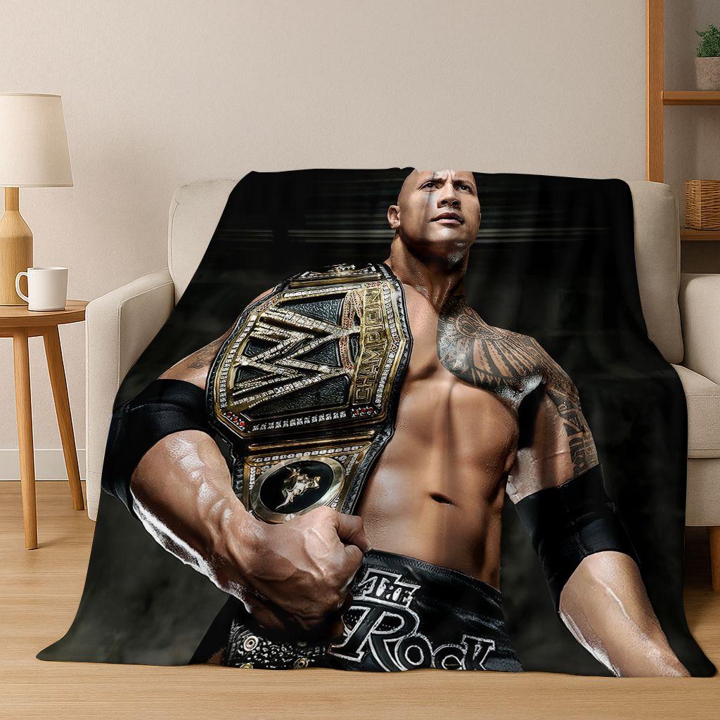 Strong The Rock Dwayne Johnson Art Flannel Blanket,Cozy Soft Throw Blanket for Home Bedroom Bed Sofa Picnic Office Cover Gift