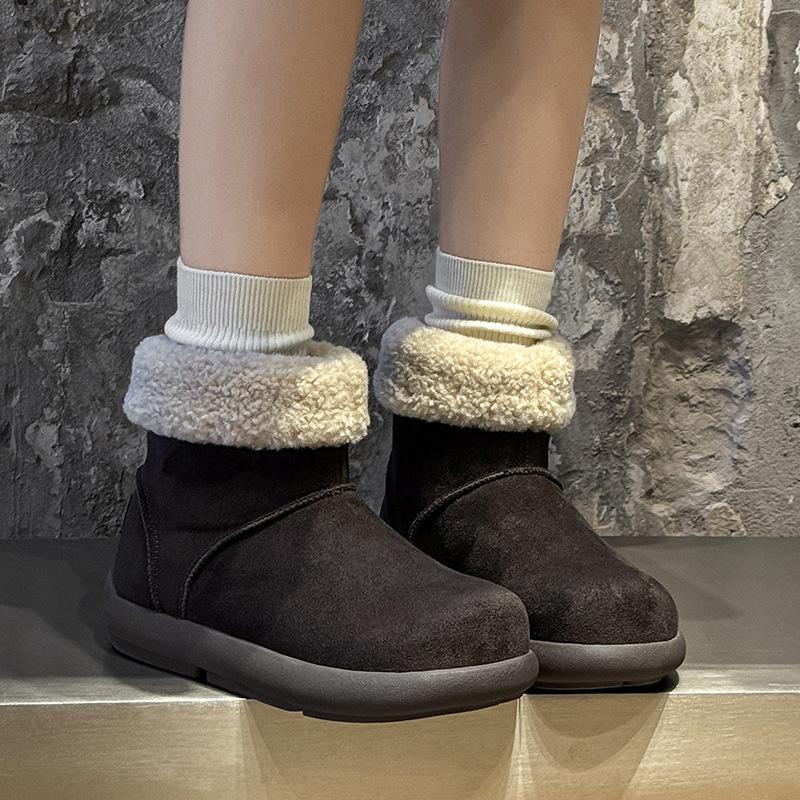 Popular Velvet and Velvet Snow Boots for Men and Women 2025 Autumn and Winter New Cotton Shoes Warm and Versatile Trendy Shoes 22715-V