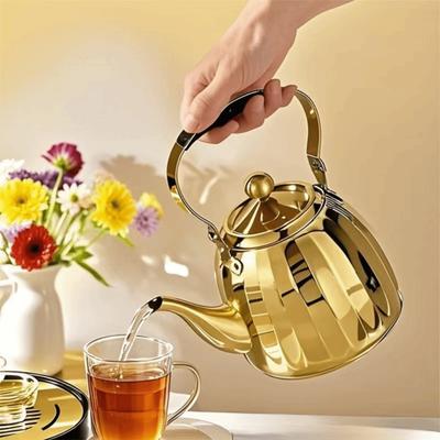 Bouilloire à thé de restaurant en acier inoxydable Infuseur amovible Pot à eau bouillante Bouilloire à eau Dessus de cuisinière