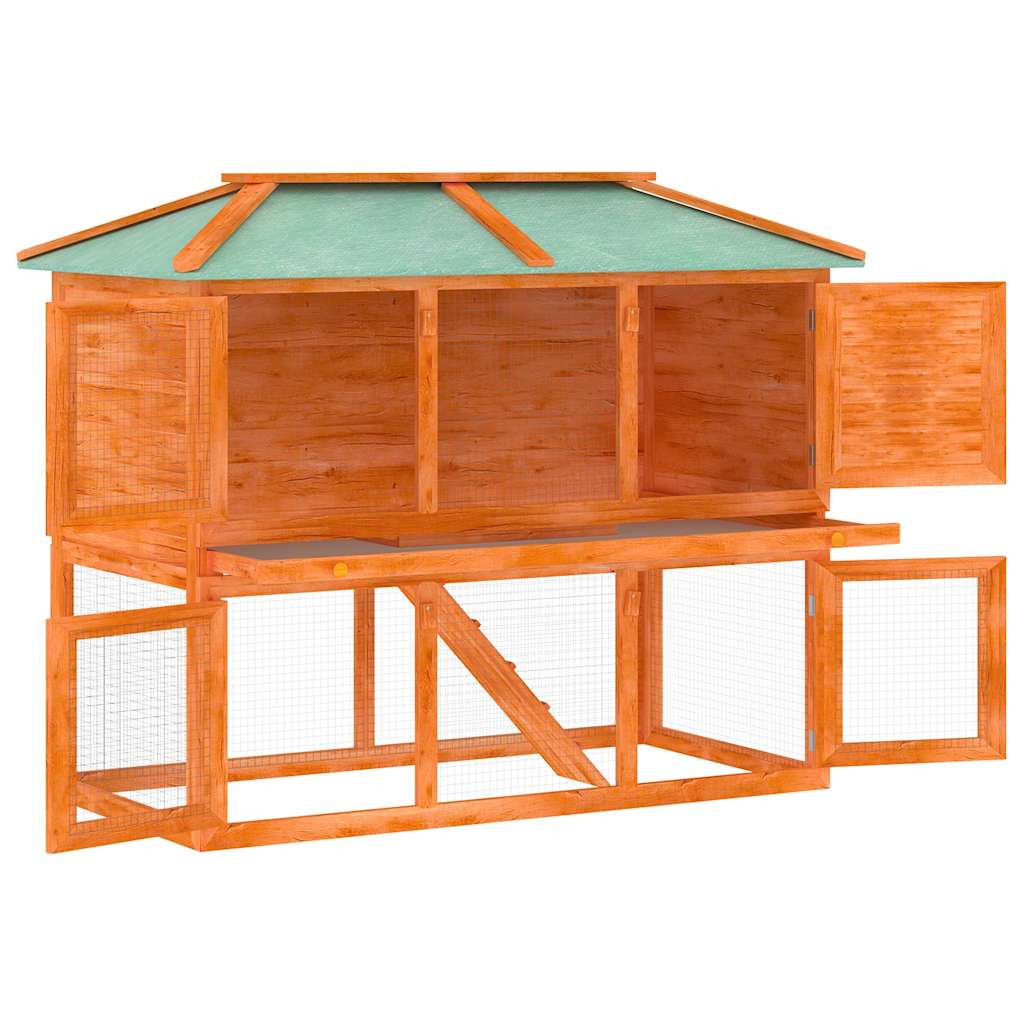 Small Animal Rabbit Hutch 2 Story Wooden Design