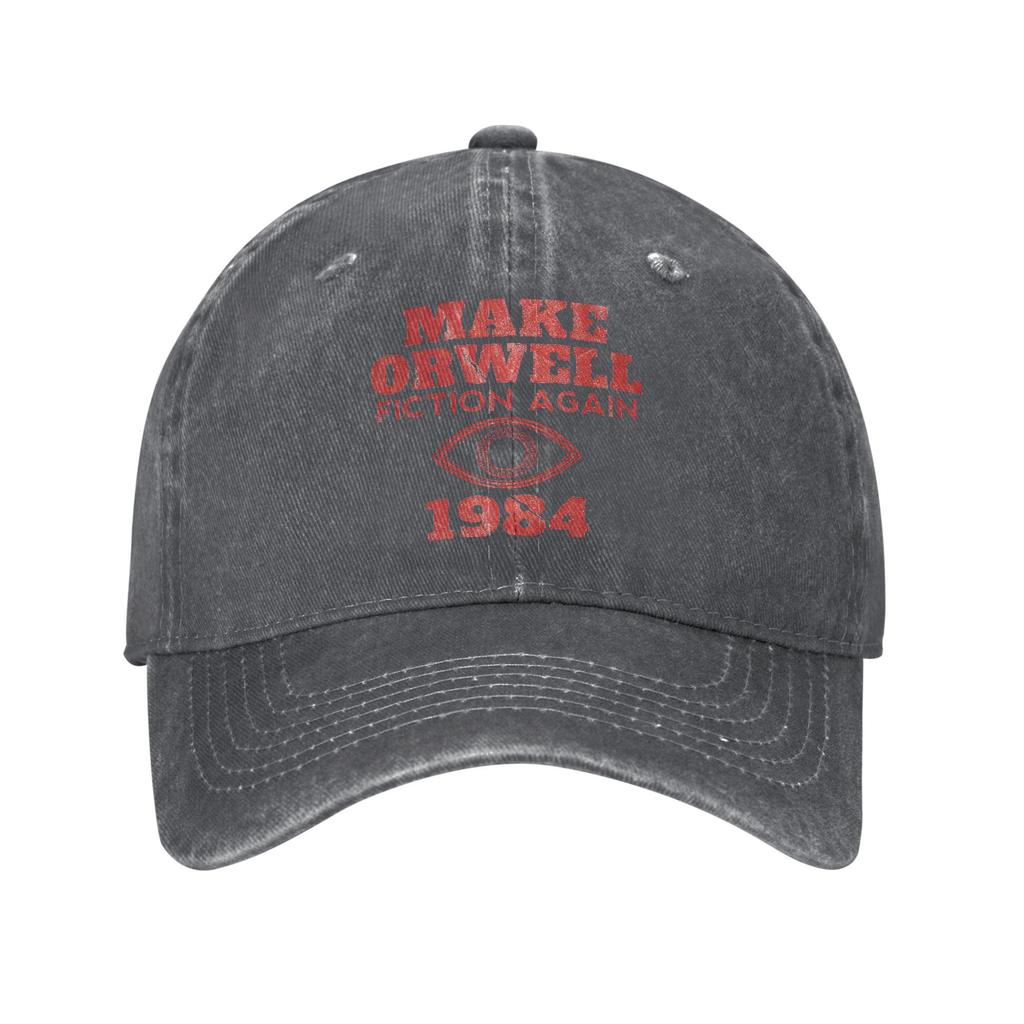 1984 Make Orwell Fiction Again Baseball Cap Casual Distressed Denim Dystopische Welt Sonnenkappe Unisex Outdoor Laufgeschenk Hut Kappe
