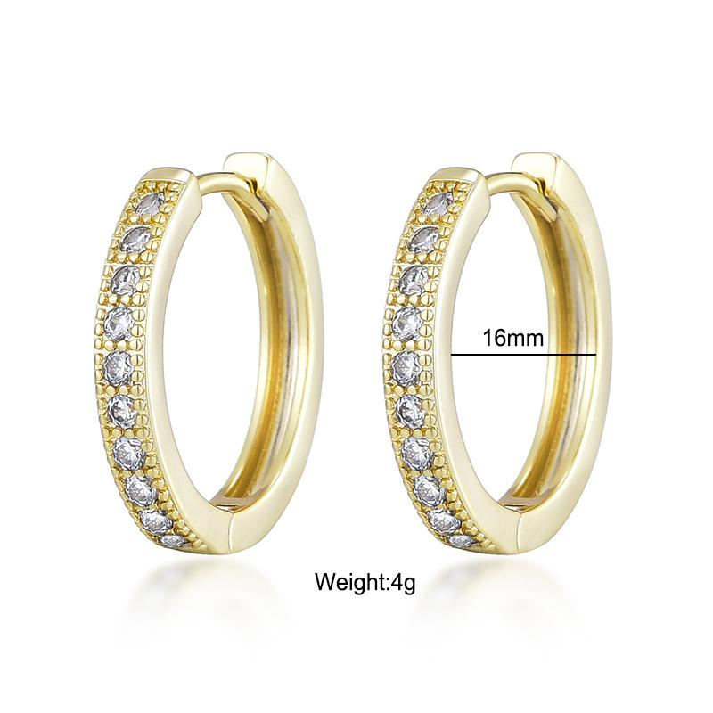 Classic Round Hoop Earrings For Women AAAA Zirconia Gold Color Elegant Wedding Huggie Ear Buckle Fashion Daily Jewelry Earrings