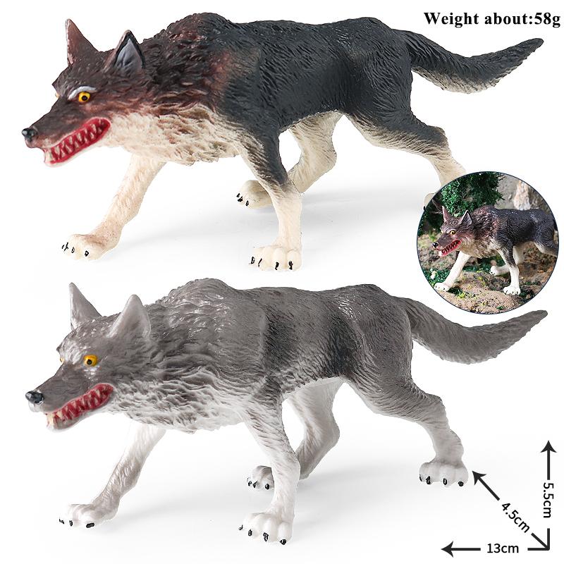 Oenux Wild Beast Animals Small Gray Wolf Maned Wolf Baby Wolves Simulation Model Action Figures Collection PVC Gift Kid Toy Gift