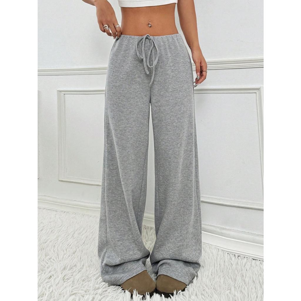 Women's Clothing, New Styles, Casual Pants, Striped, Solid Color, Elastic, Drawstring, Cotton, Straight Leg Pants