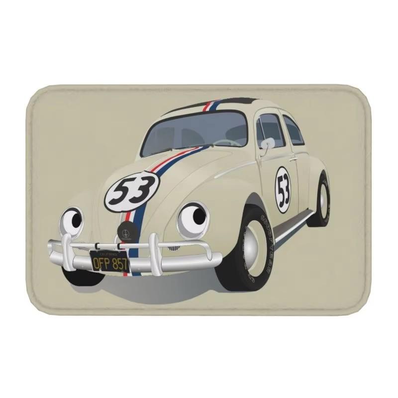 Classic Racing Car Herbie 53 Doormat Anti-Slip Entrance Kitchen Bathroom Door Floor Mats Garden Rug Carpet Footpad