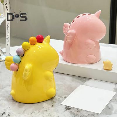Furculițe de Fructe cu Borcan de Depozitare Furculițe de Desert din Oțel Inoxidabil Furculițe de Salată Scobitori Alimentare Tacâmuri Ceramice Ornamente Drăguțe de Masă pentru Casă Cafenea Restaurant