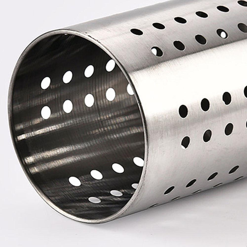 Stainless Steel Cooking Utensil Holder Easy Cleaning Metal Canister Thickened Weighted Base for Organize Drawers and Countertops