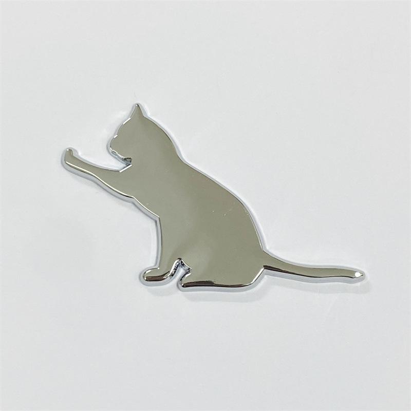 3D Metal Cat Car Emblem Personalized Creative Sticker Cute Auto Exterior Decor Covering Decal