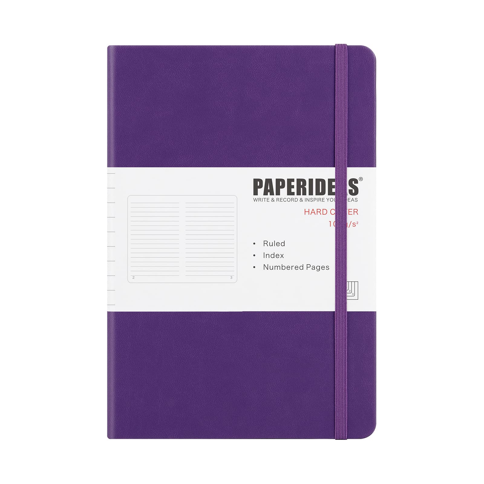 

PAPERIDEAS Note A5 Hardcover (horizontal lined, purple)
