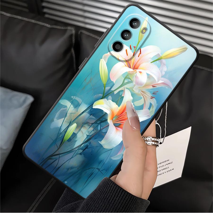 Case for Motorola Moto G50 G53 G30 G60s G51 G73 G52 Edge 20 Pro 30 Lite G71 G32 G22 Edge40 Phone Cover Simple Flower