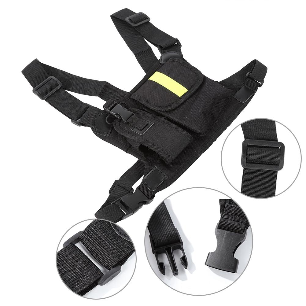 Bright Yellow Chest Harness Chest Front Pack Pouch Holster Vest Rig Carry Case for WalkieTalkie