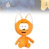 Schattige Kote Kitty pluche kat pop, zacht cartoon speelgoed voor kinderen in een levendige oranje kleur.