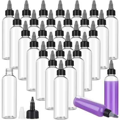 50 Pack Clear Dispensing Bottles 4 Oz Plastic Squeeze Bottles 120Ml Ldpe Plastic Squeeze Dropper Bottles Empty Plastic Round Squ