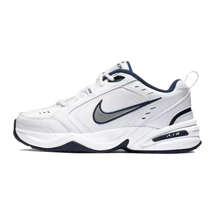 Nike Air Monarch 4 PU Leather Height Increasing Height Increasing Low top Chunky Sneakers Unisex Blue White 415445-102(TeamS-QD)