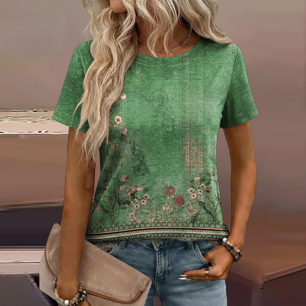 Women's Loose-Fit Fashionable Casual Printed T-Shirt