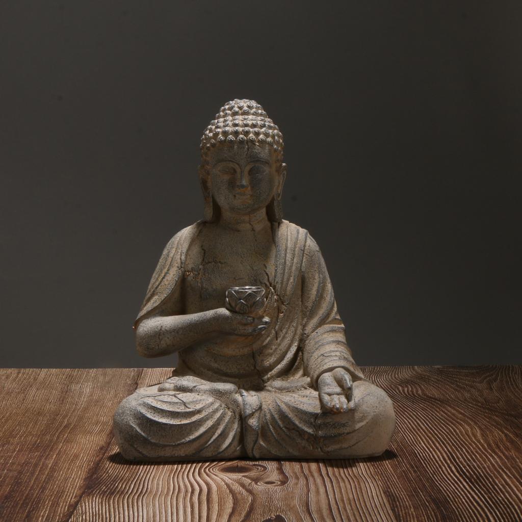 Zen-Inspired Solar-Powered Buddha Statue with Light - Resin Garden & Entryway Decor, Outdoor Ornament