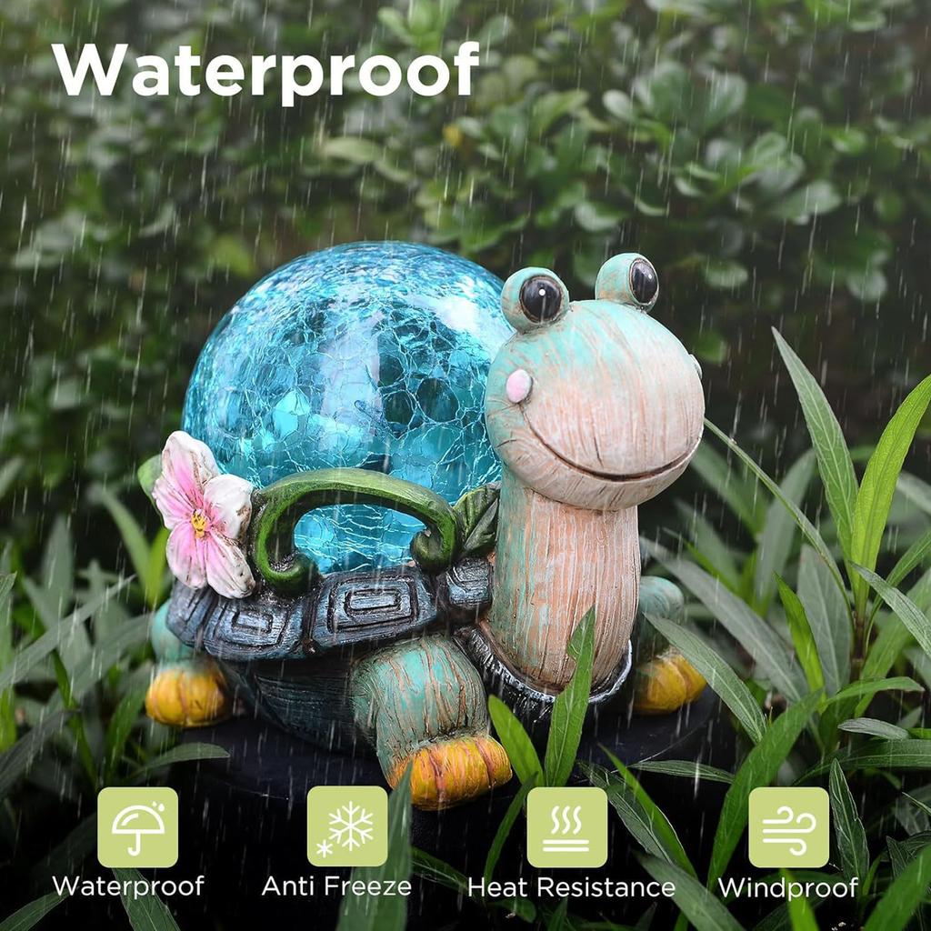Solar Garden Snail Statues Lights Resin Snail Figurine Lights Waterproof Garden Decorative Lamp for Patio Yard Lawn Ornament