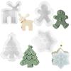 A Top quality 3Pcs Christmas Tree + Elk + Smiling Gingerbread Man Silicone Mold Set Design Suitable for DIY Candles Soap Plaster