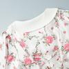 French V-neck Puff Sleeve Summer Dress with Waist-Tightening Print and Ruffle Details for 2025