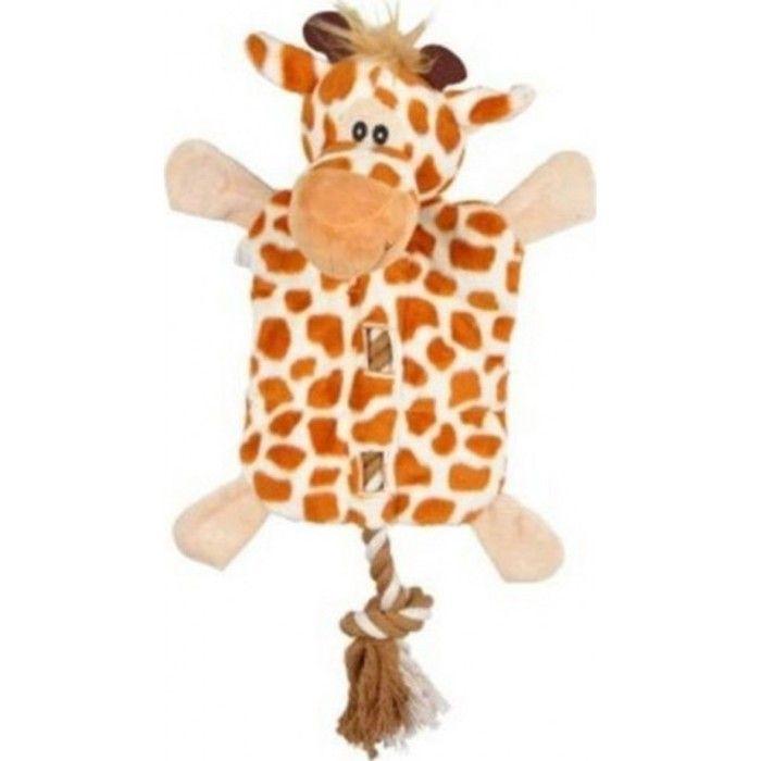 Jouet Pour Chien - Jeux - Girafe En Peluche - Corde Résistante - Sonore - 37 Cm - Marron