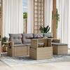 Vidaxl 6-Cz. Set di Mobili da Giardino con Cuscini, Beige, Polyrattan