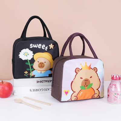 Kids' Capybara Lunch Bag: Portable, Insulated Bento Box Handbag for Work & School