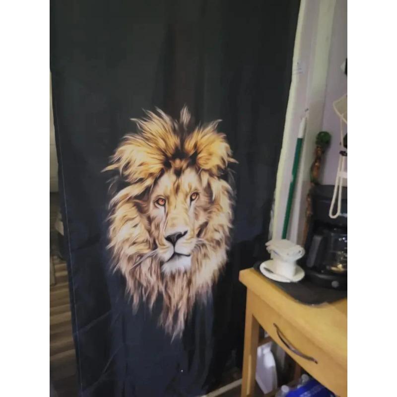 Tiger Animal Fur Black and White Printed Curtains, Study Kitchen, Living Room, Dormitory Pole Pocket Top, Bedroom Bccessories,