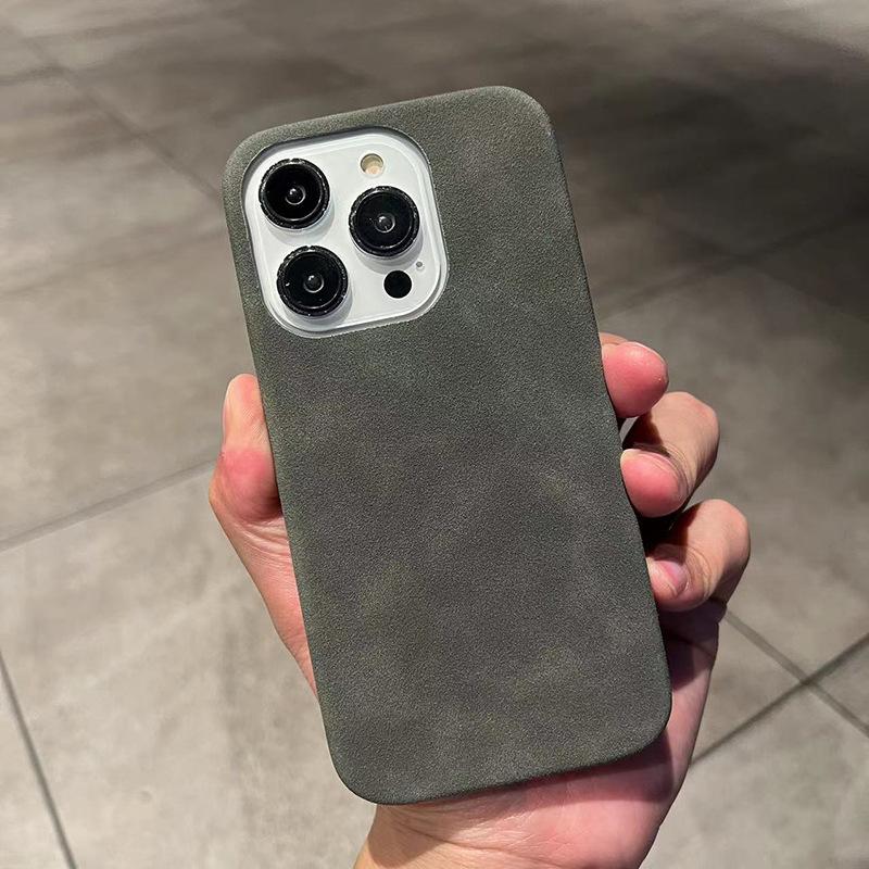 Suitable for Iphone14promax Phone Case, Suede Texture Apple 13 Half-bag 12 Anti-drop 11 Men's Leather Case