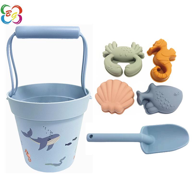 Outdoor Parent-Child Interactive Silicone Beach Bucket Set – Baby Sand, Water, and Snow Play Tools