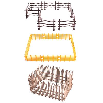 DIY Kinderspielzeug Simulation Tiere Bauernhof Geflügel Zaun Modelle Weide Zoo Figuren Gefangenenzaun Wilder Wolf Leitplanke