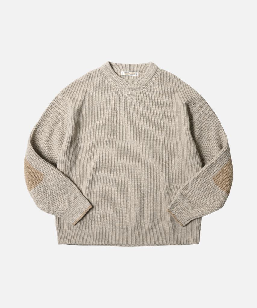 FRIZMWORKS Patch Round Pullover Knit _ Oatmeal