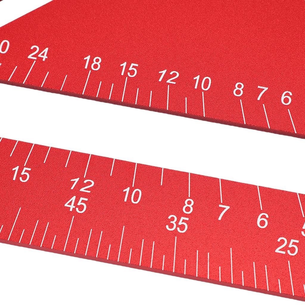 Taksparrevinkel i aluminium 12 tum Träbearbetningslayoutverktyg Metalltriangel Vinkelmätare för träbearbetning och snickeri Röd