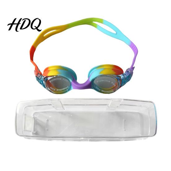Verstellbarer Kopfbügel Schwimmbrille Kinder Schwimmen mit Wimpern Wasserdicht Kein Auslaufen Anti-Beschlag UV Wimpernschutz Klare Linse Jungen Mädchen Silikon Schwimmen