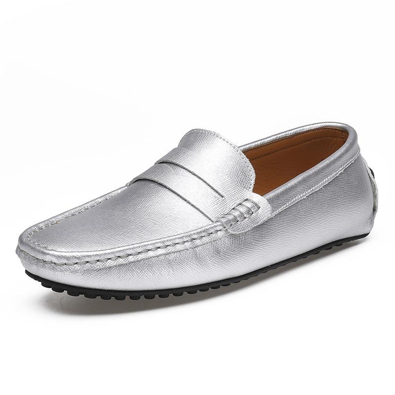New leather Doudou shoes men's casual driving shoes soft sole fashion foot cover versatile lazy shoes large size 49