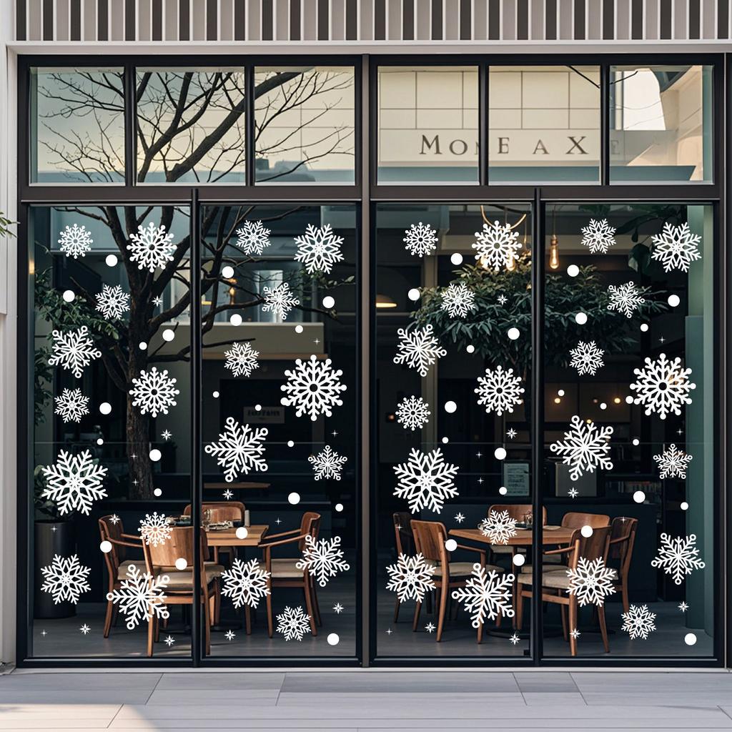 Christmas Decoration Snowflakes Electrostatic Stickers Window Glass Stickers Snowflakes Window Stickers Christmas