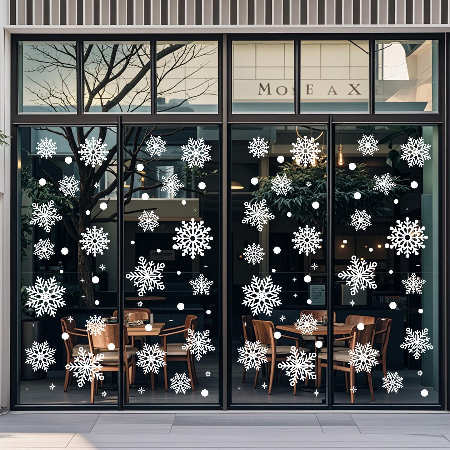 

Christmas decoration snowflakes electrostatic stickers window glass stickers snowflakes window stickers Christmas 35 * 25 [3 sheets]