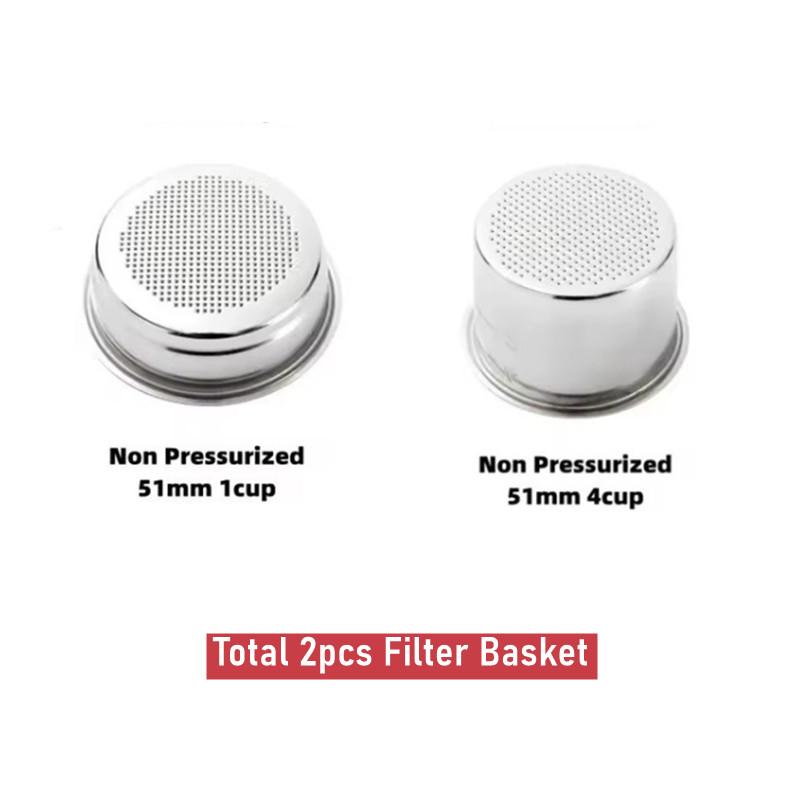 304 Stainless Steel 2Ear 51mm Bottomless Portafilter For Delonghi EC200/EC221/ECO310/ECO311 Delonghi Coffee Machine Filter