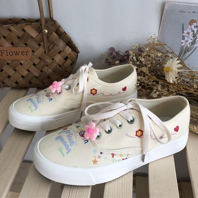 Vulkanisierte Schuhe für Damen mit japanischem Graffiti-Motiv, Damen-Sneakers, neue Retro-Canvas-Schuhe, lässig, flach, bequem, koreanische, vielseitige Schuhe
