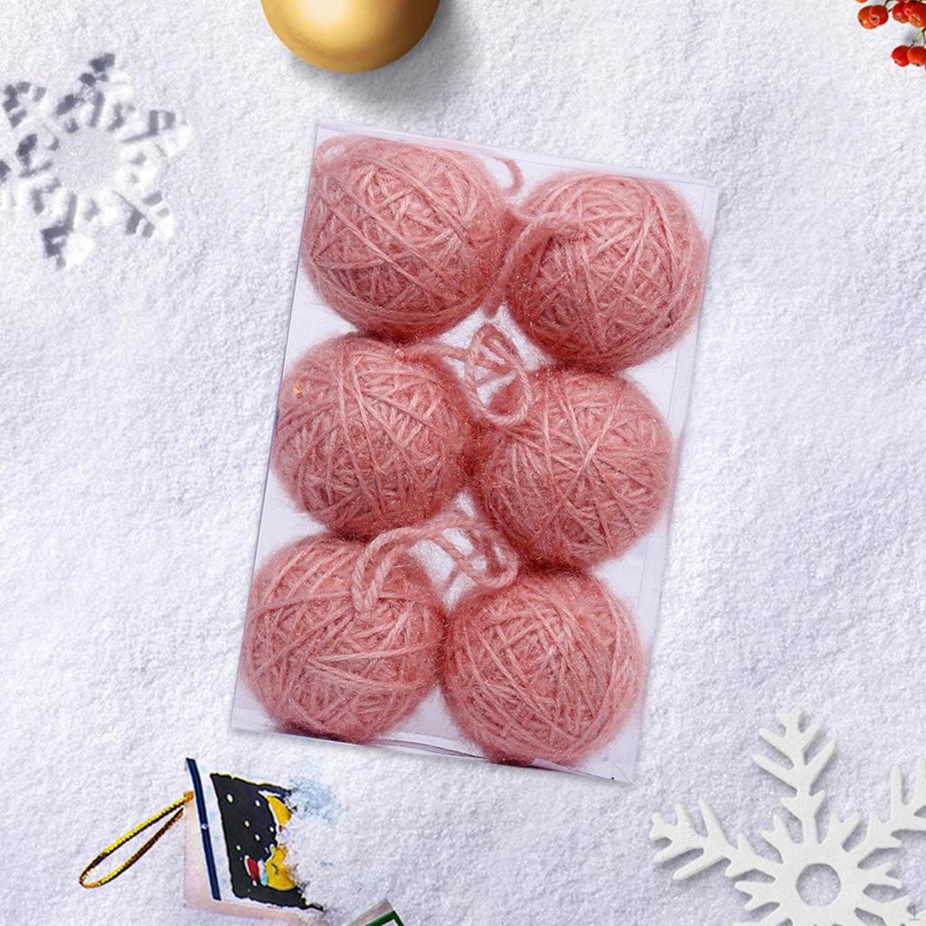 6 Pieces Christmas Ball Ornaments Tree Hanging Balls with String Xmas Decorations