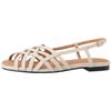 Roman Woven Sandals Women's 2025 Summer Flat-soled Soft-soled French Retro Women's White Low-heeled Hollow Fish Mouth Shoes