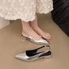 Women's Leather Pointed Toe Slingback Slip-on Flats Sandals Soft Comfortable Casual Female Summer Daily Footwear Shoes
