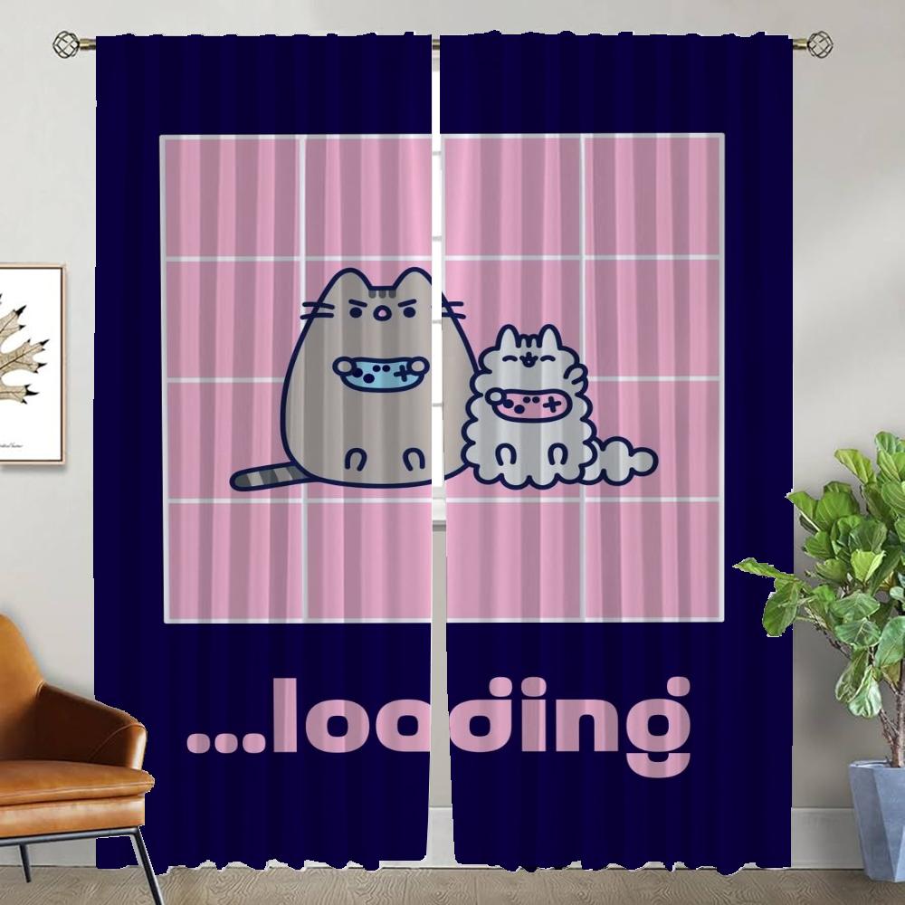 

Кухонні штори Pusheen для вітальні, шторна перегородка, тюль для спальні, домашні інтер єрні штори, 2 штуки, затемнюючі, елегантні W74xH114cmx2pcs-CL