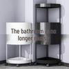 Compact Triangular Bathroom Storage Rack: Multi-Layer, Floor-Standing, Moveable Corner Organizer.