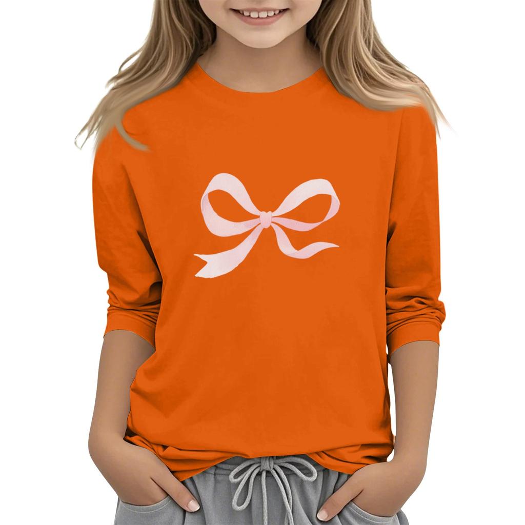 Children's 3/4 Sleeve O-neck Daily Casual Printed Top