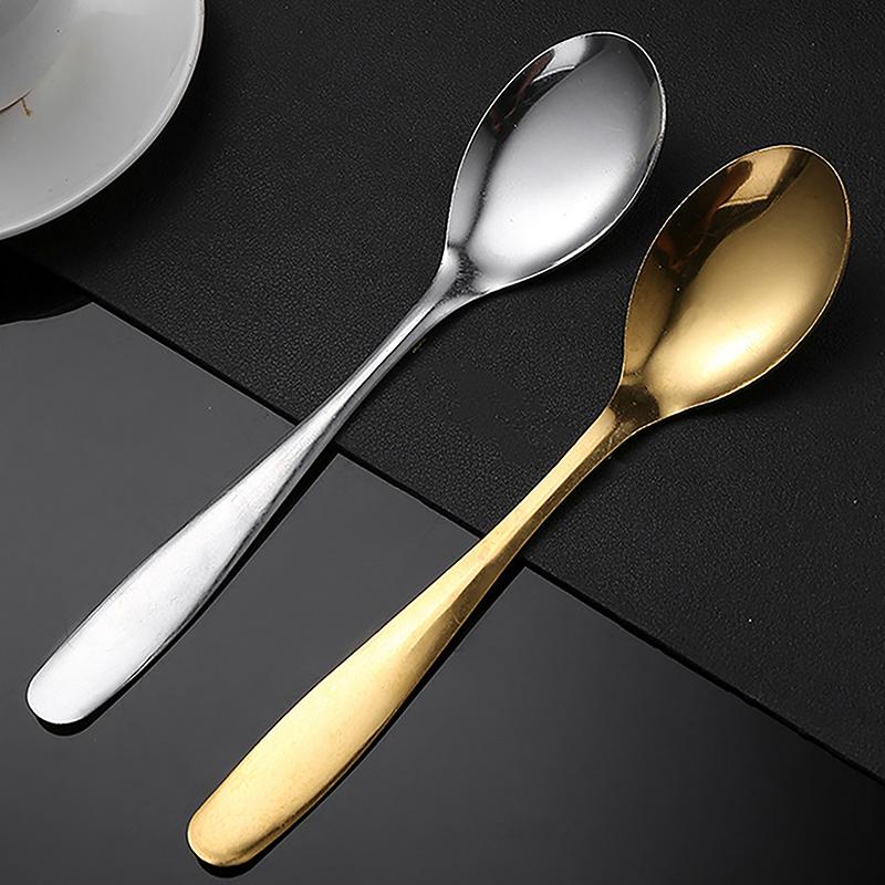 1Pc Coffee Stirring Spoon Cutlery Set Juice Gold Silver Tea Spoons Ice Cream Long Handle Scoop Tableware Kitchen Tools