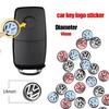 Cup Holders 14MM Car Remote Key Sticker Aluminum Emblem Decoration Decal For Volkswagen VW Caddy CC Touareg Tiguan Touran T-ROC