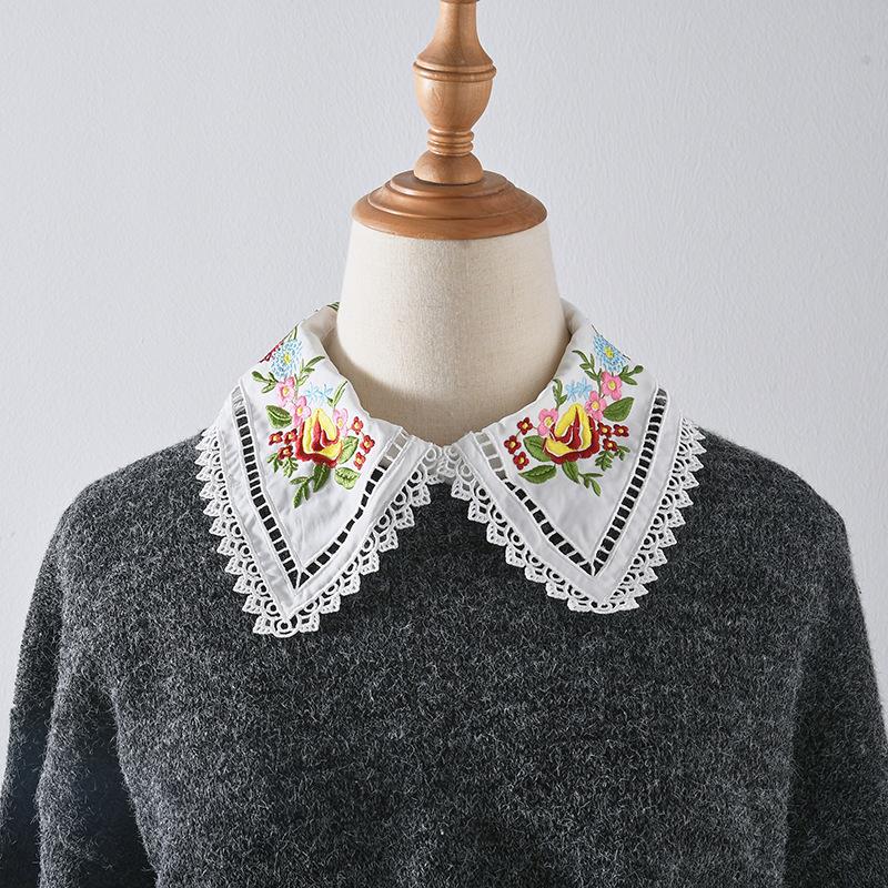 Blumenhemd Abnehmbarer Kragen für Damenhemd Falscher Kragen für Herbst Sweatshirt Bluse Tops Falscher Kragen Fuax Kragen Accessoires