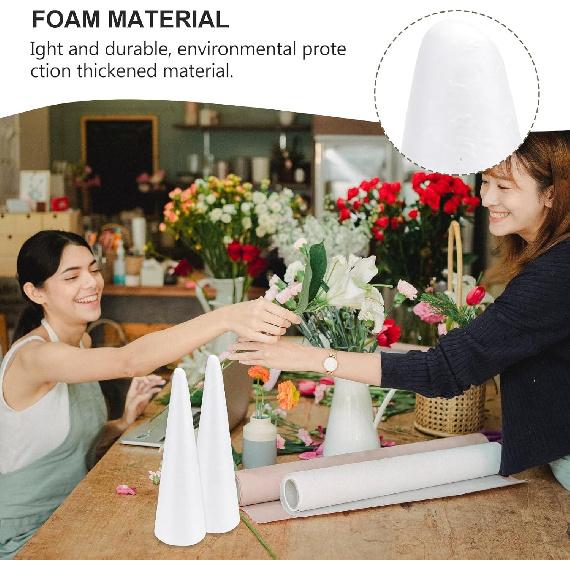 Amosfun Foam Cone Foam Tree Cones Craft Supplies for DIY Christmas Wedding Birthday Home Table Centerpiece Decoration 13.6 Inch