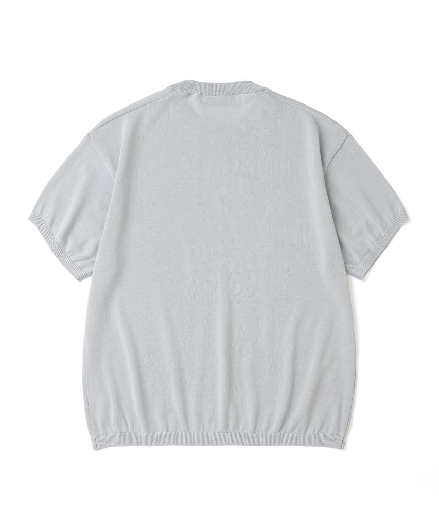 KNITTED Shellon Cooling Single Crop Round Knit Light Grey